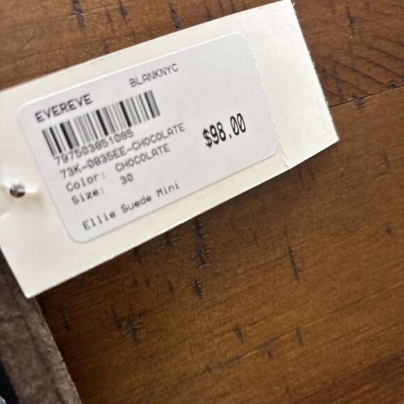 evereve Blanknyc Brown Suade Skirt Size 30 NWT Medium - Picture 5 of 11